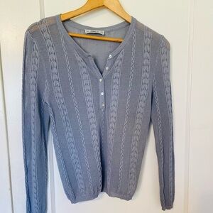 Zara Knit Lavender Half Button Top Size M